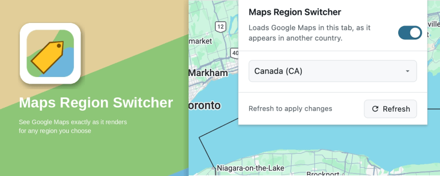 Maps Region Switcher: a browser extension that loads Google Maps as it appears in another&nbsp;country